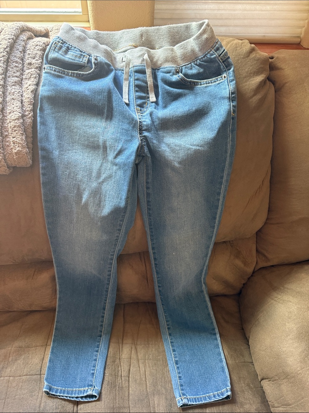Cat & Jack Light Blue Denim Jeggings with Knit Waistband